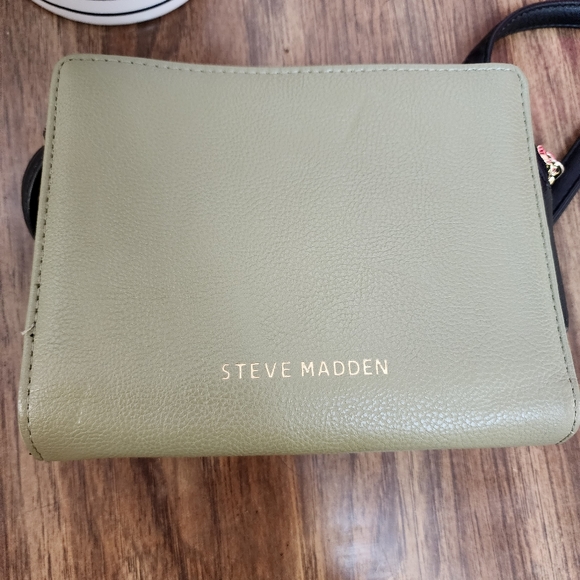 Steve Madden Olive Green & Black Military Style Crossbody Wallet Bag - Picture 4 of 13